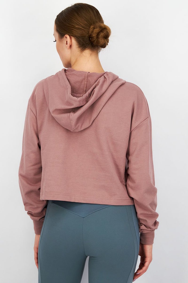 XOXO بلوزة رياضية نسائية بأكمام طويلة، وردية خشبية - Image 4